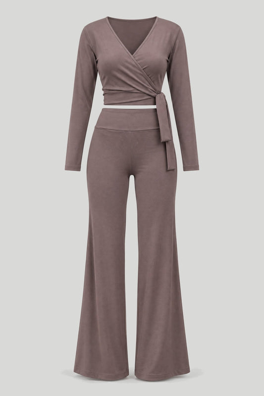 Women's YOGA Fango Set – long-sleeved top and long pants, soft and elastic, 95% viscose, comfortable fit for everyday wear, walks, and relaxation – снимка на продукта