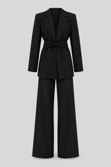 Conjunto Feminino EMMA de Duas Peças – Blazer Elegante e Calça na Cor Preta