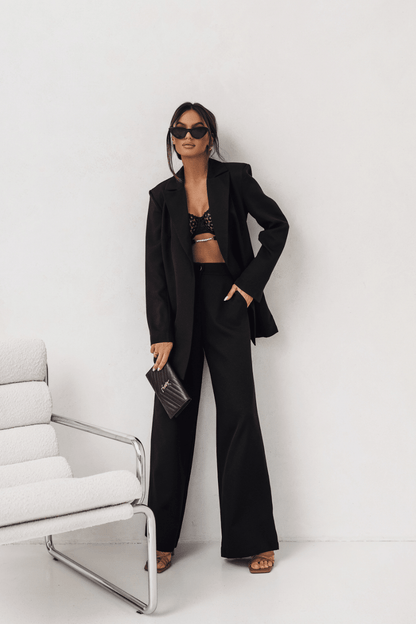 Дамски костюм EMMA от две части – Елегантно сако и панталон в черен цвят LaBalancia Roberto Fashion Store Shirt 5907378508549 S/M