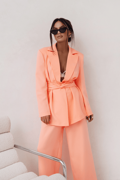 Дамски костюм EMMA от две части – Елегантно сако и панталон в оранжев цвят LaBalancia Roberto Fashion Store Shirt 5907378508600 S/M