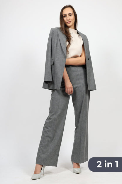 Дамски Костюм от 2 части, Сив Roberto Fashion Roberto Fashion Store Set KPS0311SETGRYHBN36 36 Кафяв