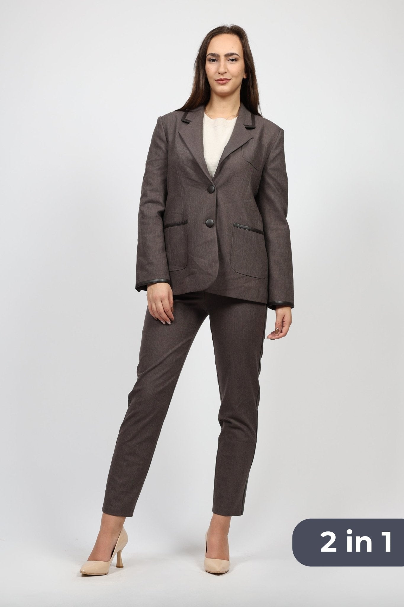 Дамски Костюм от 2 части, Сив Roberto Fashion Roberto Fashion Store Set ESP1411SUIGRYTRK36 36 Сив