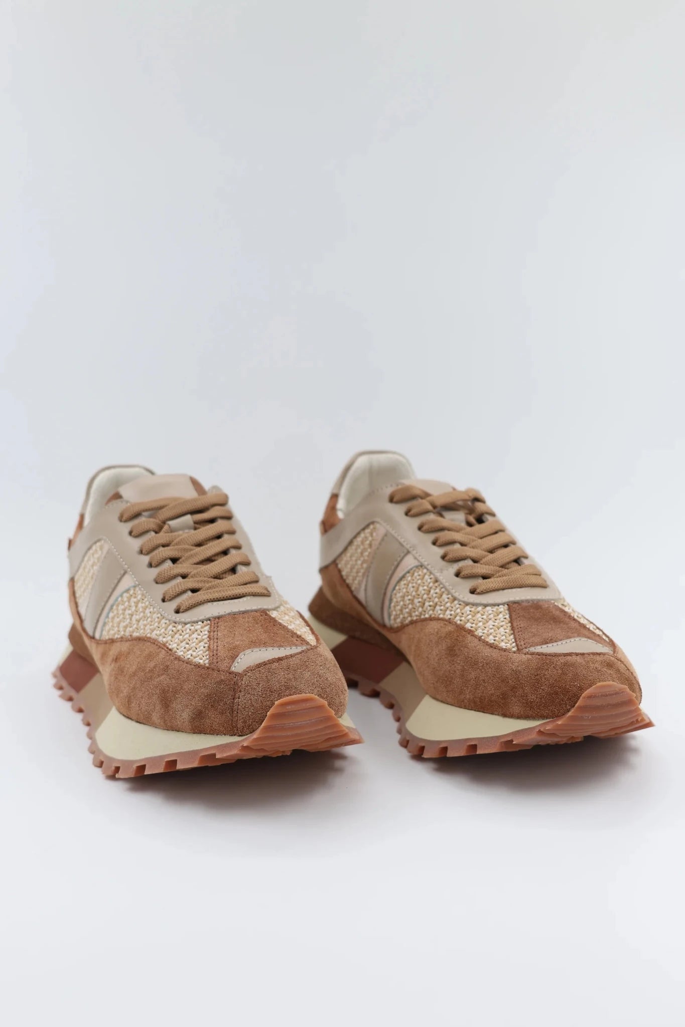 Дамски Кожени Спортни Сникърси с текстил, Кафяв Roberto&Co Roberto Fashion Store Sneakers NUS0402SNEBROTEX37 37