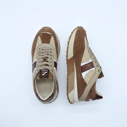 Дамски Кожени Спортни Сникърси с текстил, Кафяв Roberto&Co Roberto Fashion Store Sneakers NUS0402SNEBROTEX37 37