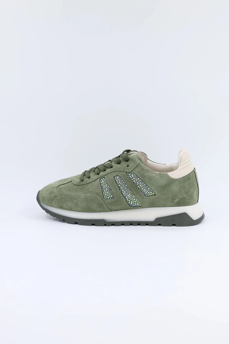 Baskets Sportives en Cuir pour Femme, Vert