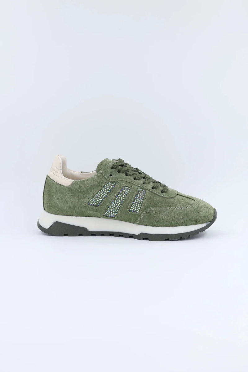 Baskets Sportives en Cuir pour Femme, Vert