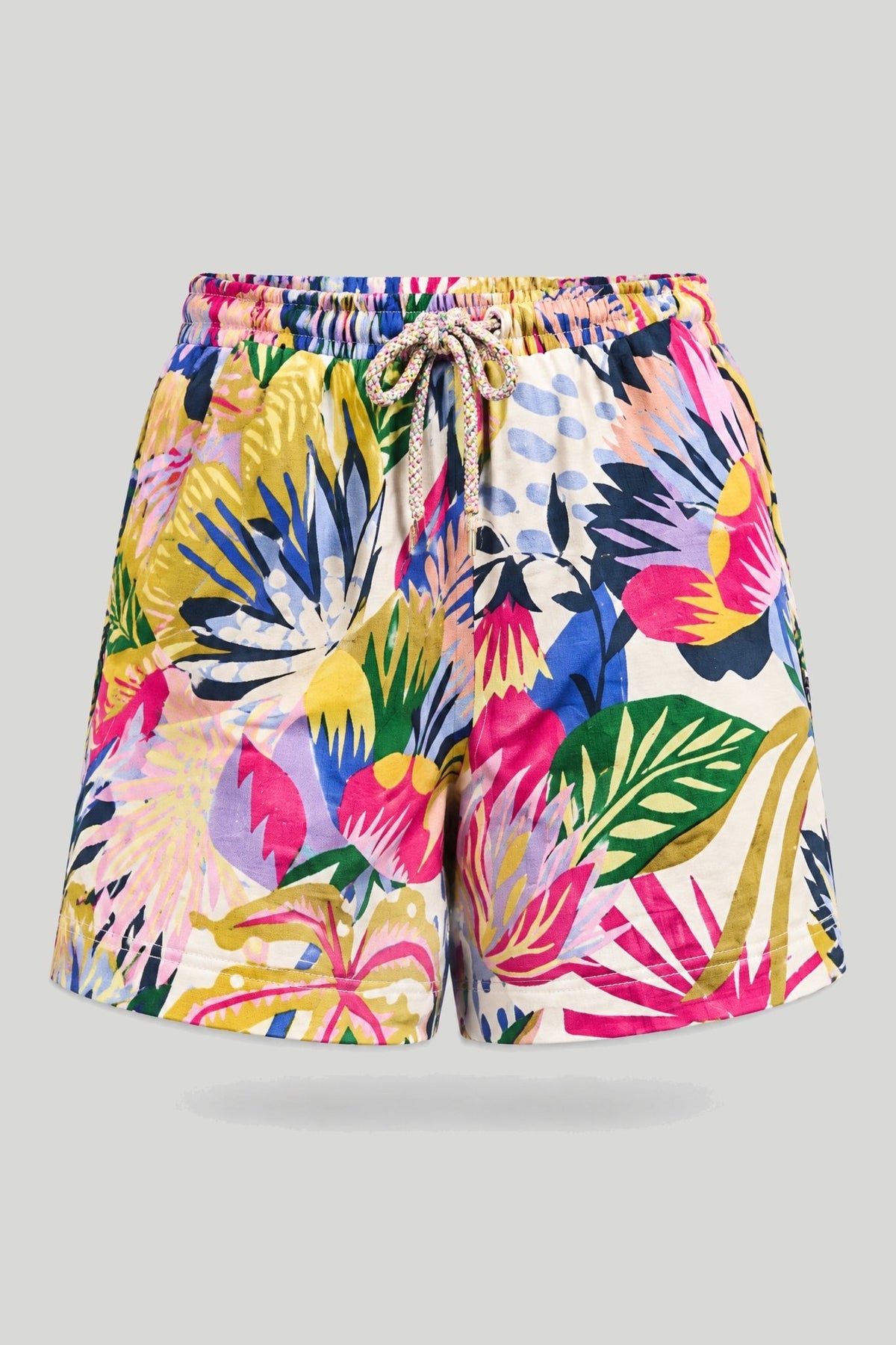 Дамски кремави шорти с принт на цветя "Konwalia" Medicine Roberto Fashion Store Shorts RS26-SZD091-01A-L L