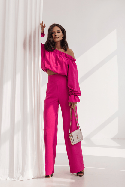 Дамски ленен комплект MIA - цвят фуксия LaBalancia Roberto Fashion Store Set 5907378521982 XS/S