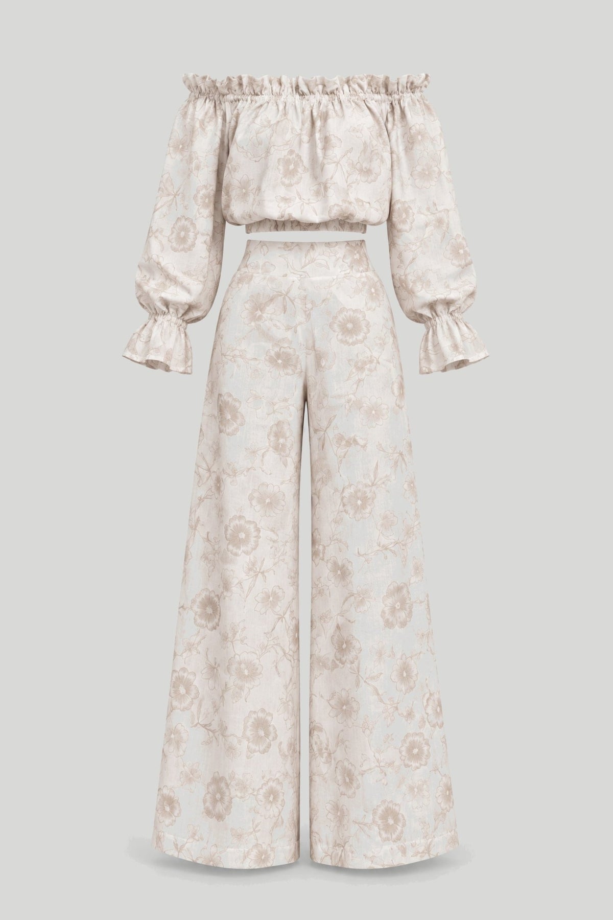 Дамски ленен Комплект - MIA - Floria Beige (Бежов) LaBalancia Roberto Fashion Store Set 5907378522057 XS/S