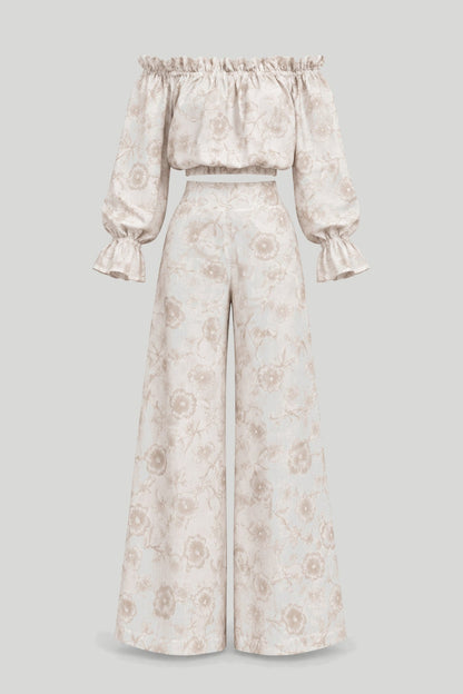 Дамски ленен Комплект - MIA - Floria Beige (Бежов) LaBalancia Roberto Fashion Store Set 5907378522057 XS/S