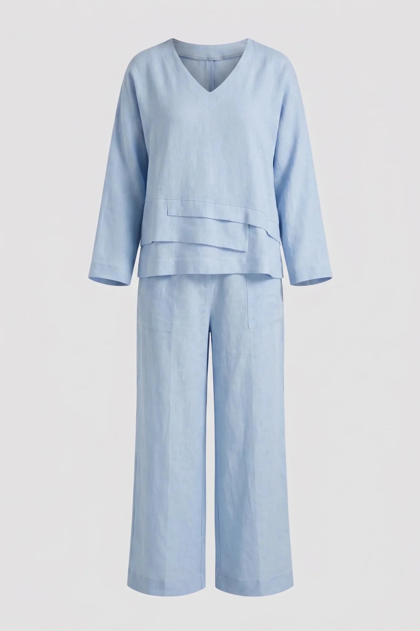 Дамски лиоцелов комплект 2 в 1 Roberto&Co - синьо Roberto&Co Roberto Fashion Store Set DZB0807SETBLULIN-42 42