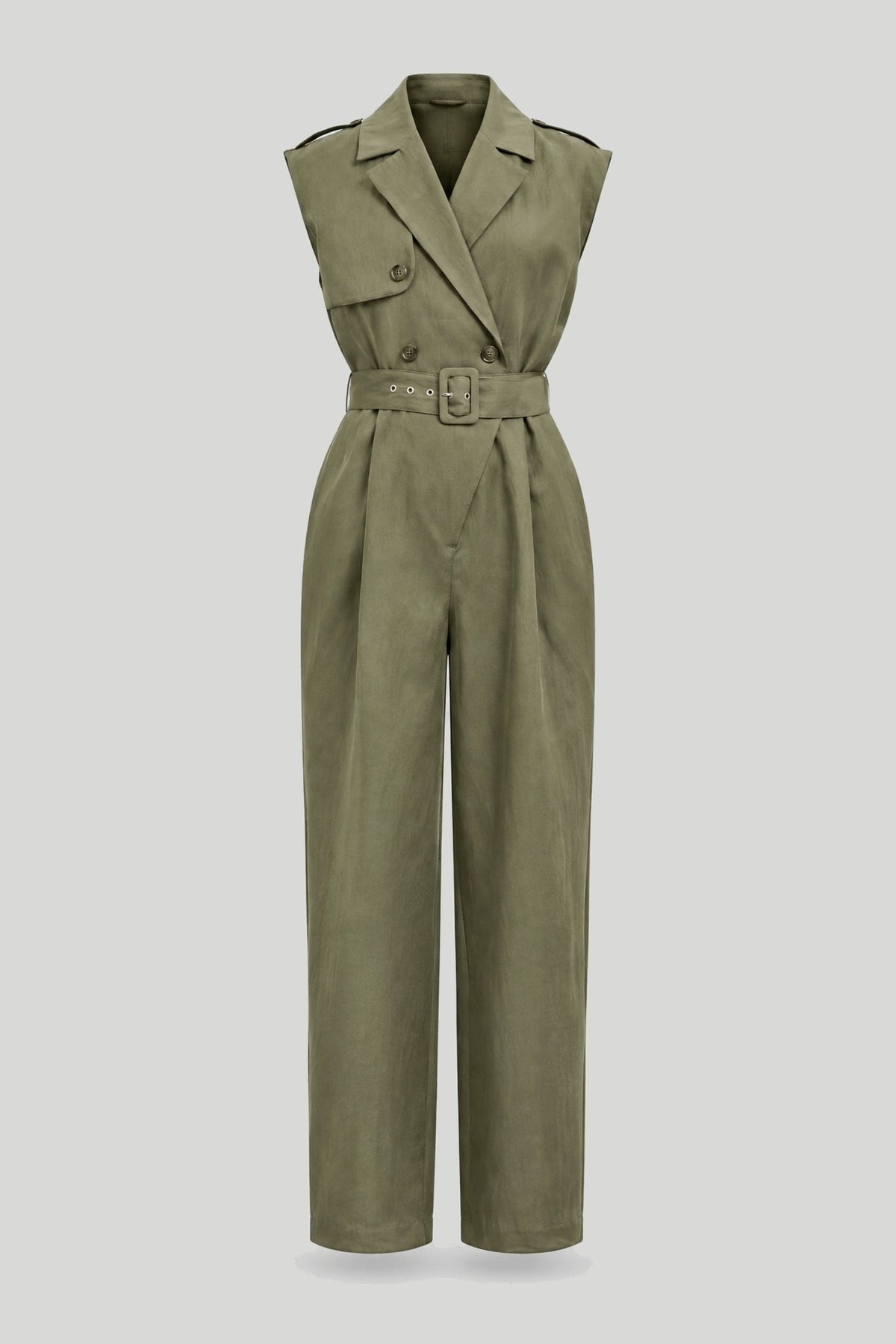 Дамски маслинен дълъг гащеризон с колан "Miyu" Medicine Roberto Fashion Store Jumpsuit RS26-SKD901-91X-L L