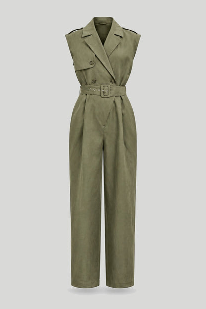 Дамски маслинен дълъг гащеризон с колан "Miyu" Medicine Roberto Fashion Store Jumpsuit RS26-SKD901-91X-L L