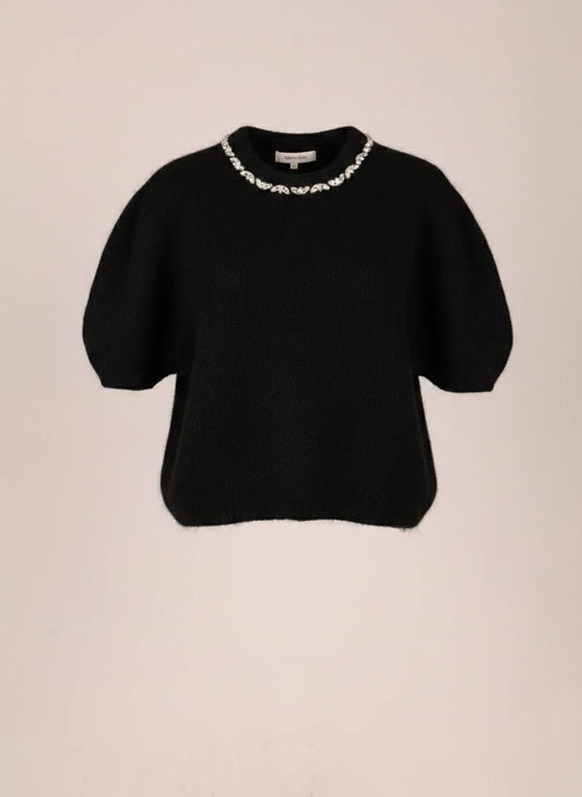 Дамски Мохерен Пуловер, Черен Gold&Gold Roberto Fashion Store Sweater GNG2401SWEBLKKNI TU
