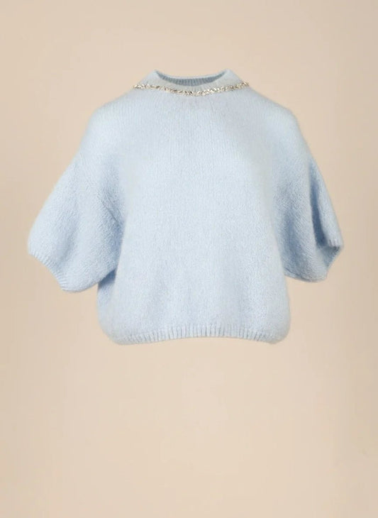 Дамски Мохерен Пуловер, Син Gold&Gold Roberto Fashion Store Sweater GNG2401SWEBLUKNI TU