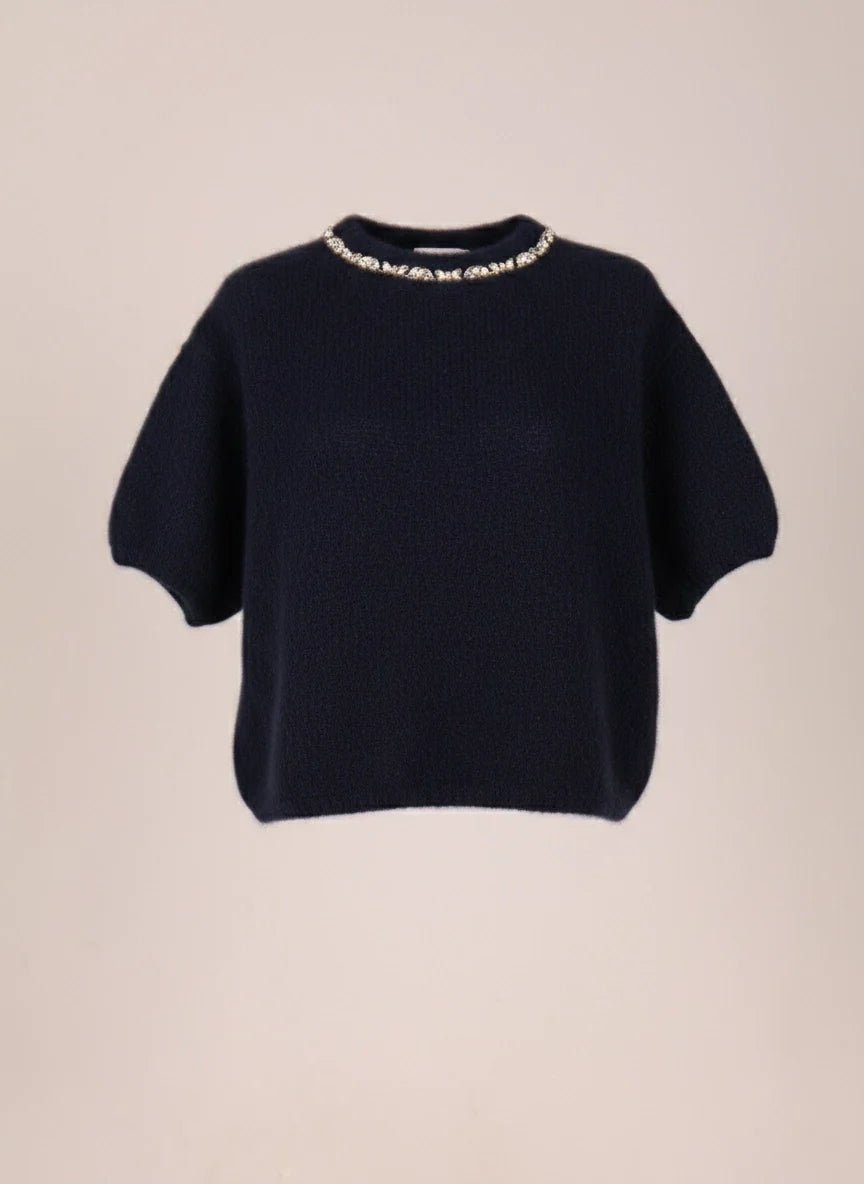 Дамски Мохерен Пуловер, Тъмносин Gold&Gold Roberto Fashion Store Sweater GNG2401SWENAVKNI TU