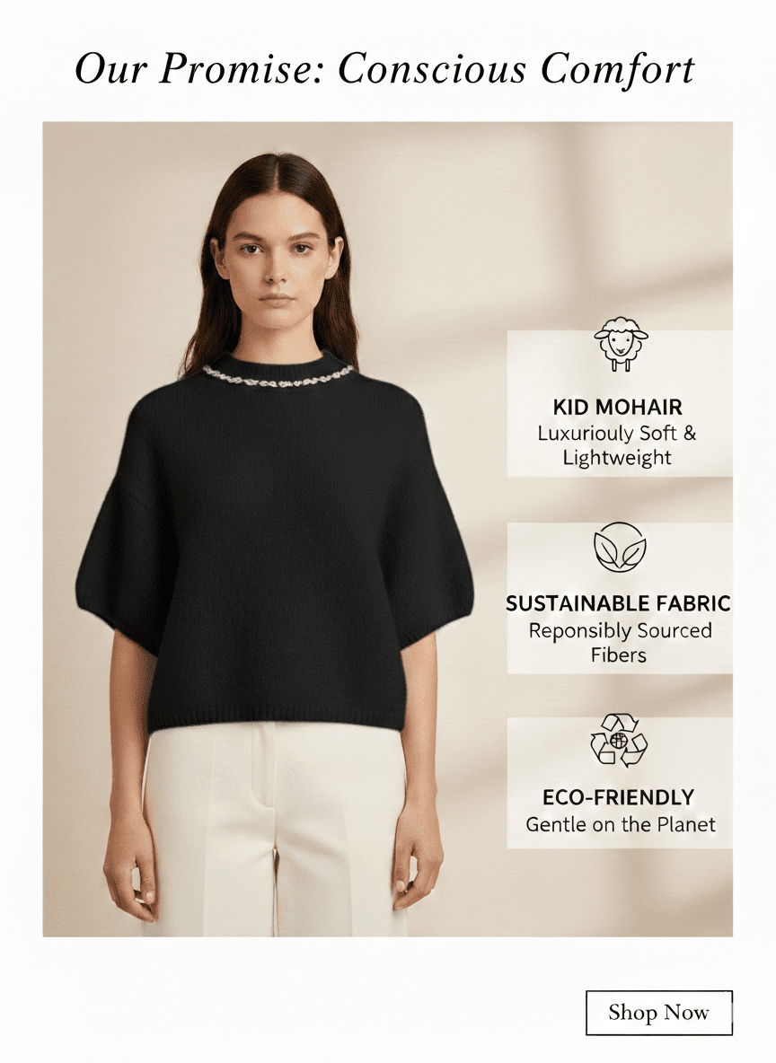 Дамски Мохерен Пуловер, Тъмносин Gold&Gold Roberto Fashion Store Sweater GNG2401SWENAVKNI TU