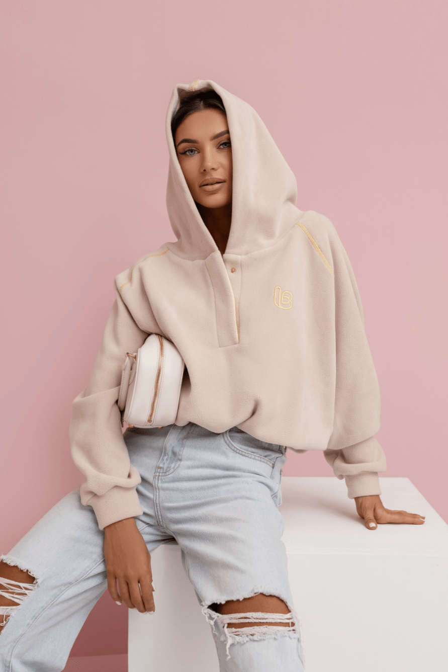 Дамски памучен суитшърт LOOM – Класически модел в бежово за стил и ежедневен комфорт LaBalancia Roberto Fashion Store Shirt 5907378519453 UNI