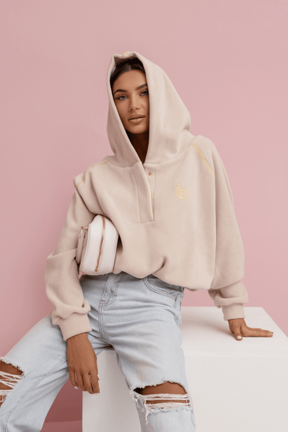 Дамски памучен суитшърт LOOM – Класически модел в бежово за стил и ежедневен комфорт LaBalancia Roberto Fashion Store Shirt 5907378519453 UNI