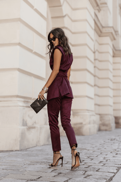 Дамски панталон цигаретка KIARA – елегантно бордо, 90 см LaBalancia Roberto Fashion Store Set 5907378515691 M