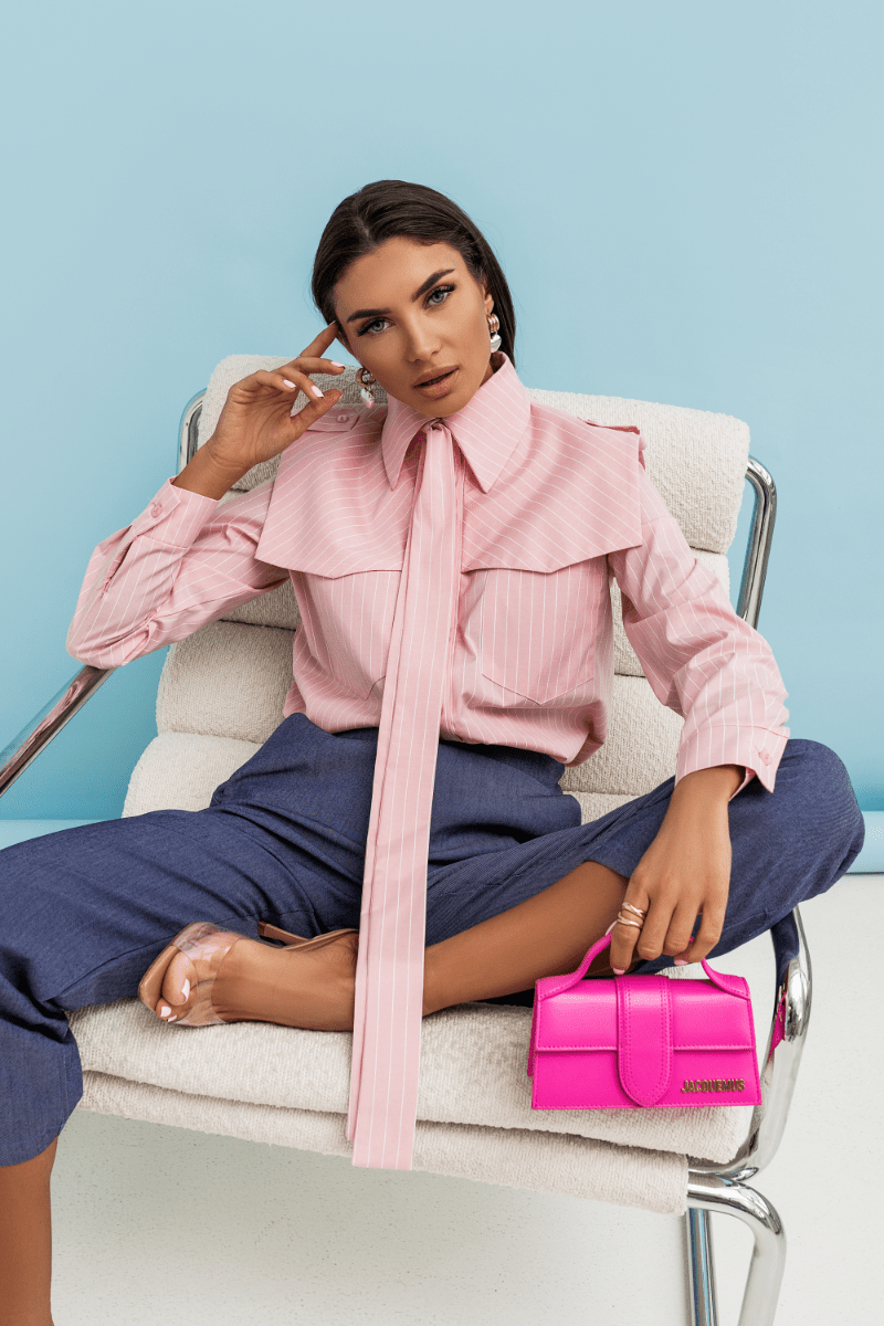 Dames sigarettenbroek NOAH van blauw denim - elastisch, klassieke stijl