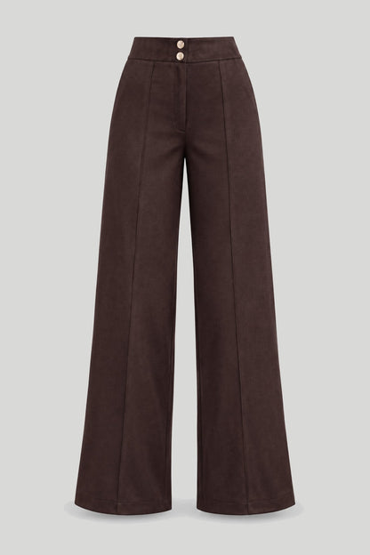 Дамски панталон FERN кафяв – еластичен, 95% вискоза, класически силует LaBalancia Roberto Fashion Store Pants 5907378515820 S