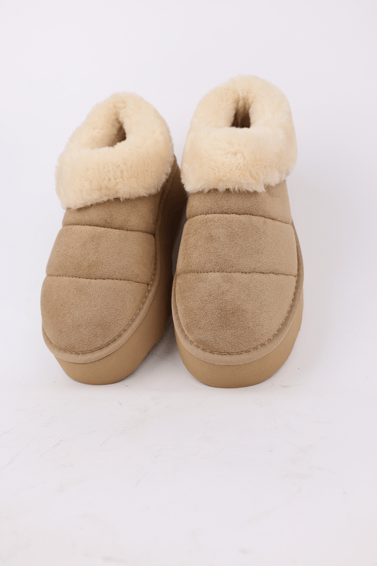 Дамски Пантофи, Бежов & Черен - Roberto Fashion Store - Slippers