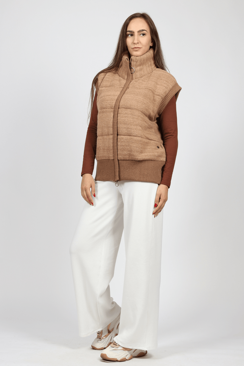 Women's Knitted Vest, Beige