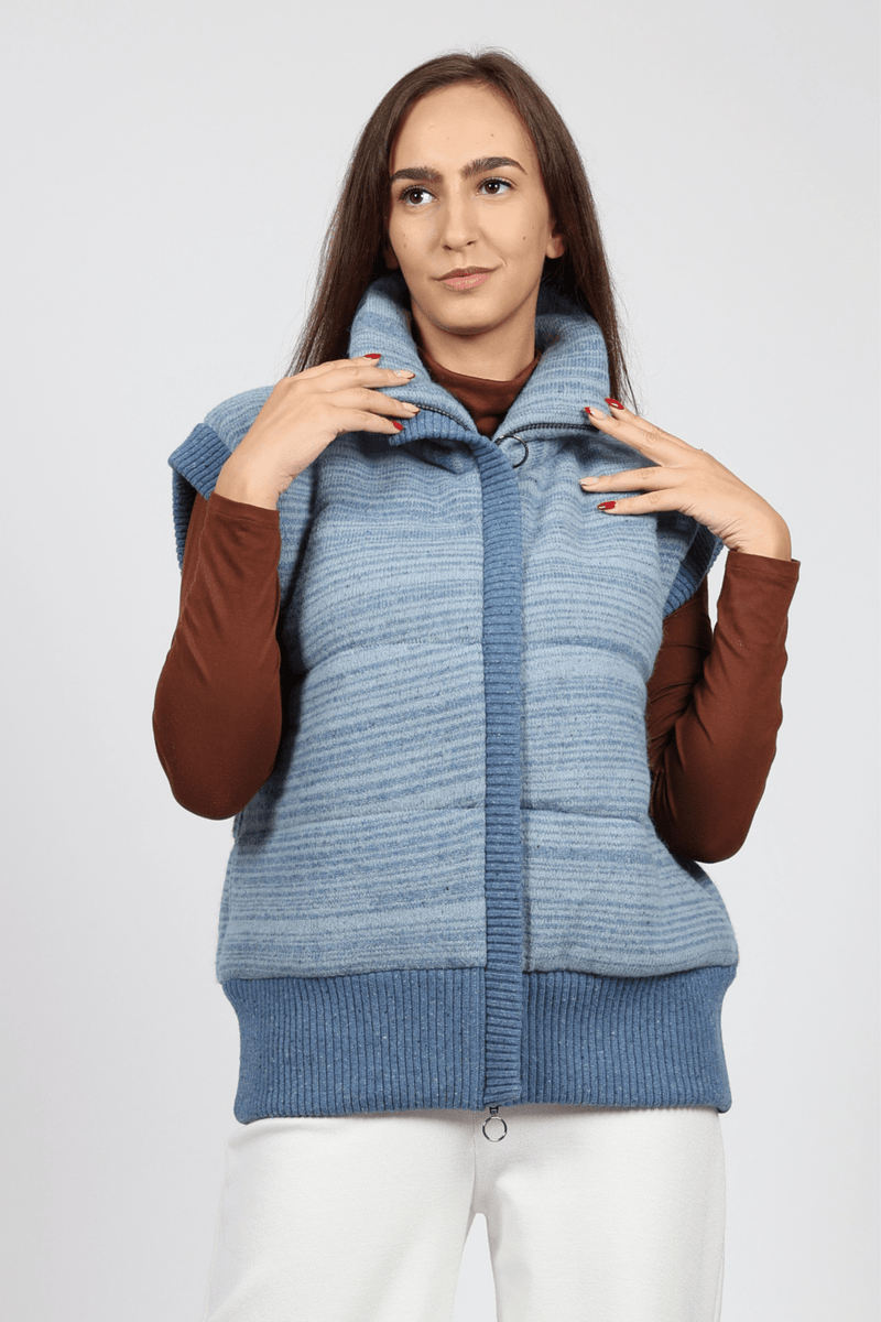 Women's Knitted Vest, Blue