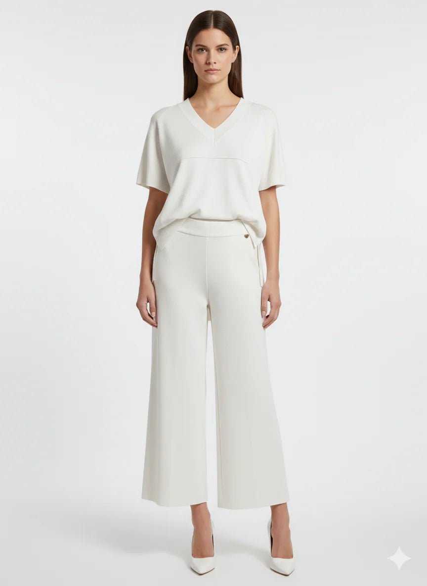 Дамски Плетен Комплект от 2 части, Бял Serianno Collection S Roberto Fashion Store One piece SER1501SETWHIKNIS S