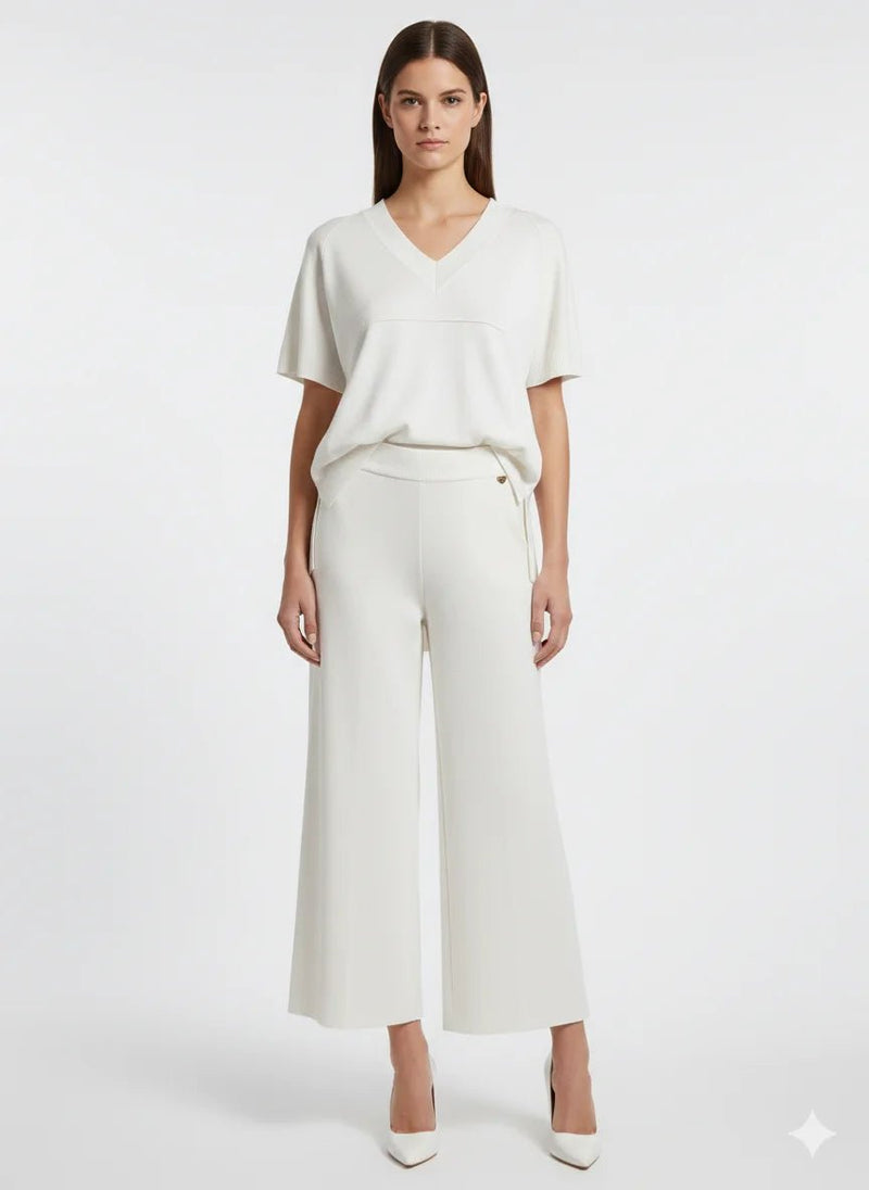 Women's Knitted 2-Piece Set, White