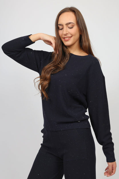 Дамски Плетен Комплект от 2 части, Тъмносин Serianno Collection S Roberto Fashion Store Set SER1611SETNAVBLGM M