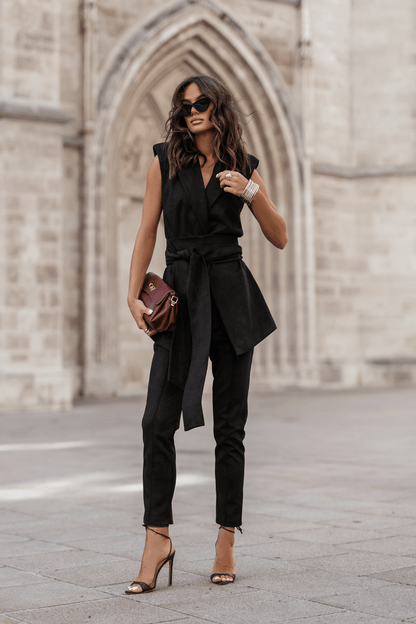 Дамски прави панталони тип цигара KIARA – Черни LaBalancia Roberto Fashion Store Set 5907378515752 M