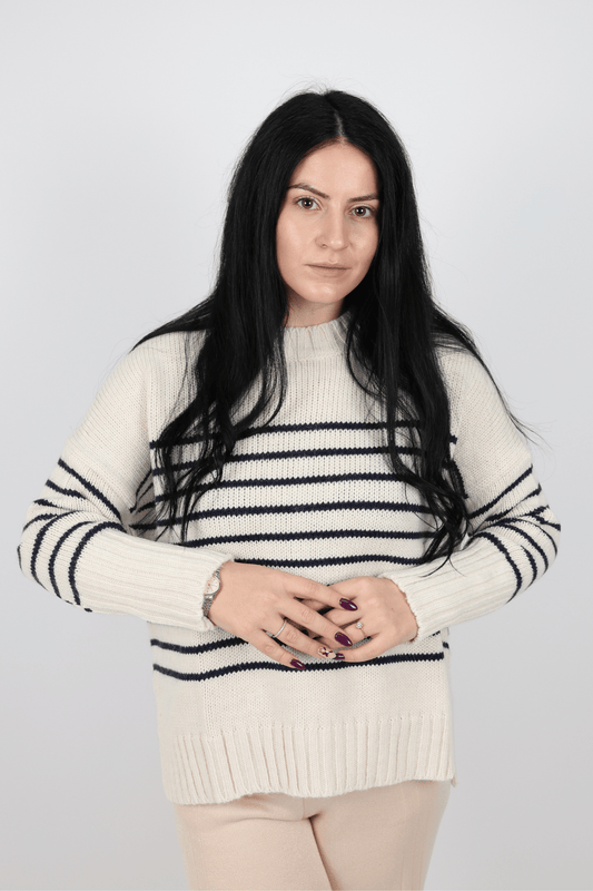 Дамски Пуловер, Бежов - Roberto Fashion Store - Sweater