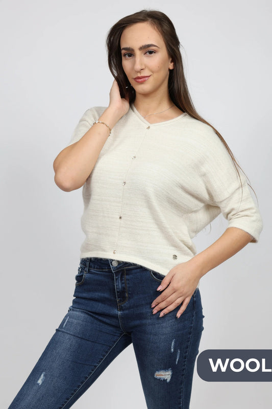 Дамски Пуловер, Бежов Serianno Collection S Roberto Fashion Store One piece SER0612SWTBEIKNIS S