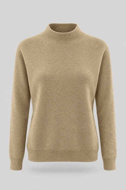 Damski sweter Lèmme w kolorze beżowym - mieszanka kaszmiru i półgolf - rozmiary S-L Lèmme Roberto Fashion Store Sweater 14078LU-GRA7951-S S