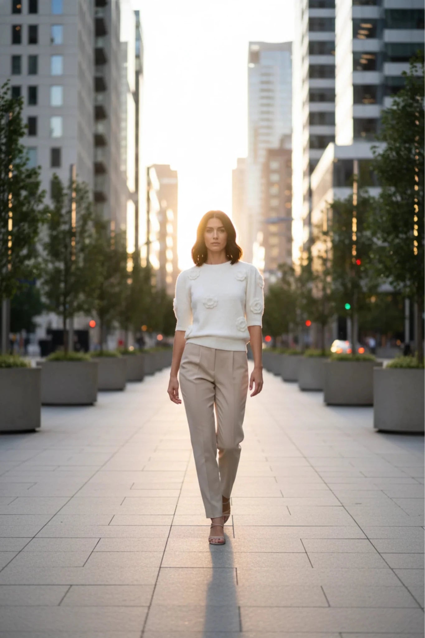 Дамски Пуловер на цветя, Бежов Roberto Fashion Roberto Fashion Store Sweater JNJ0202SWEWHIFLOTU TU