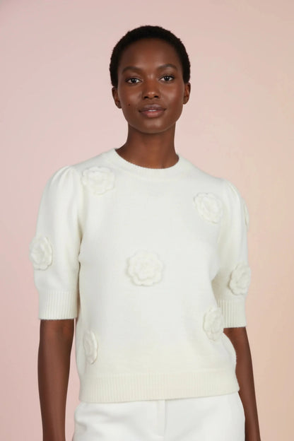 Дамски Пуловер на цветя, Бежов Roberto Fashion Roberto Fashion Store Sweater JNJ0202SWEWHIFLOTU TU