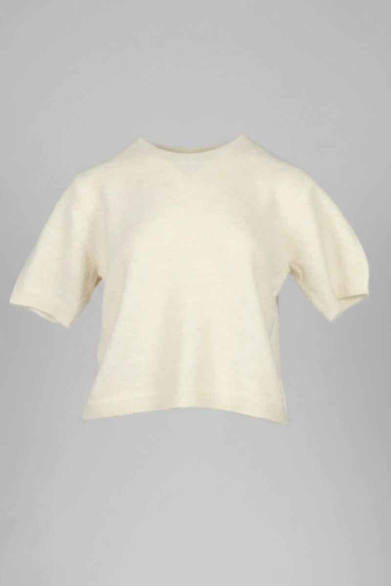 Дамски Пуловер с къса кройка, Бял