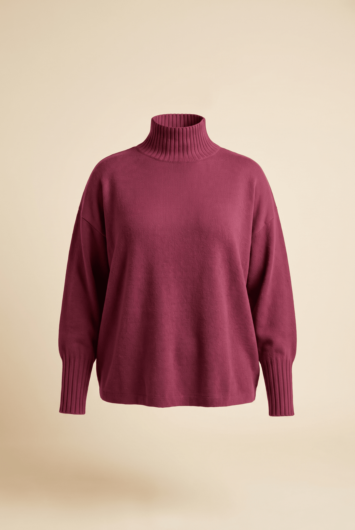 Дамски пуловер с поло яка за макси размери (Plus Size) - малиново бордо - универсален размер Roberto Fashion Store Roberto Fashion Store Jacket RBF1310SWEPURPLSTU One Size