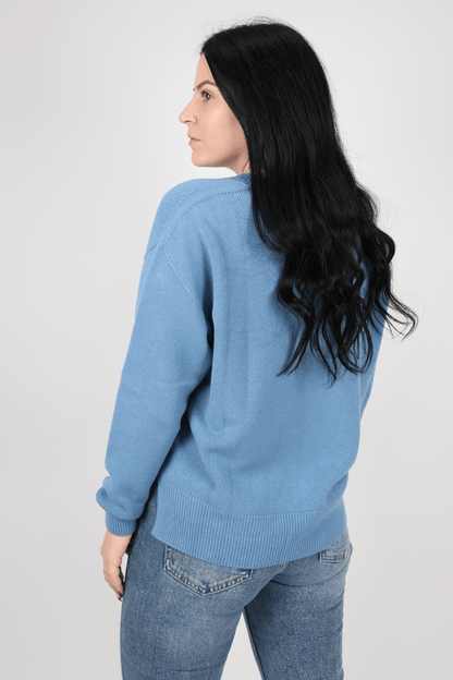 Дамски Пуловер, Син Roberto Fashion Store Sweater Y6Z7A835 TU Blue