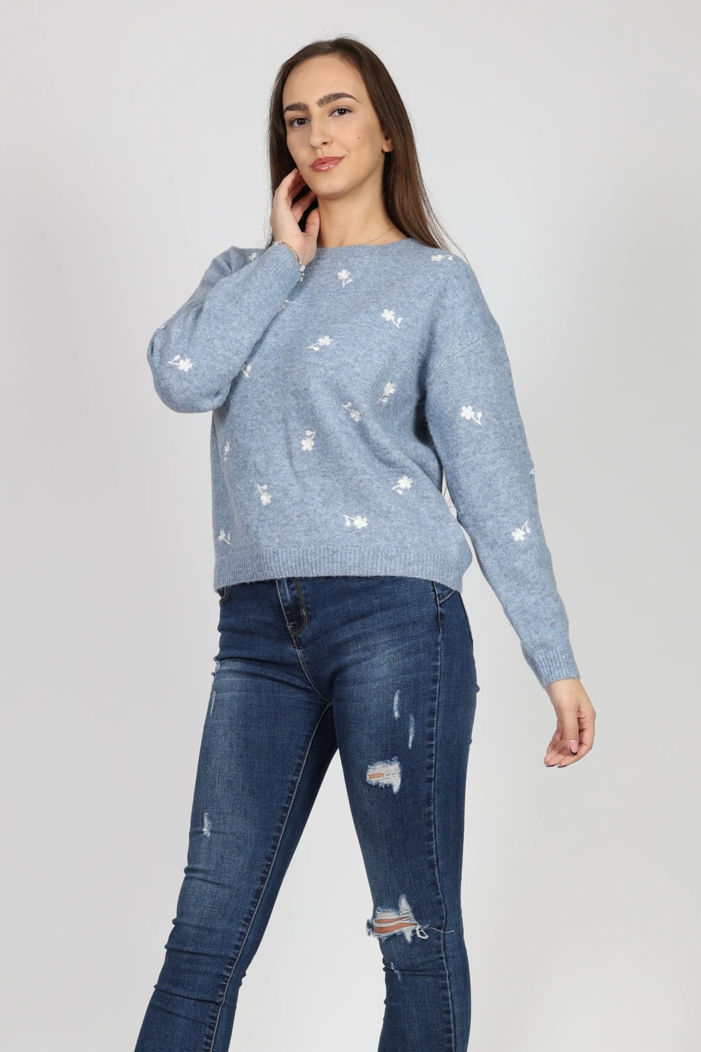 Дамски Пуловер, Син Andy & Lucy Paris Roberto Fashion Store Sweater ANL1311SWEBLUPLMSM S - M