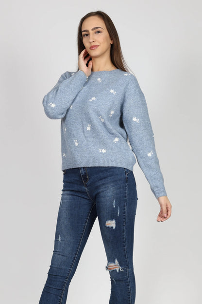 Дамски Пуловер, Син Andy & Lucy Paris Roberto Fashion Store Sweater ANL1311SWEBLUPLMSM S - M