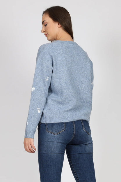 Дамски Пуловер, Син Andy & Lucy Paris Roberto Fashion Store Sweater ANL1311SWEBLUPLMSM S - M