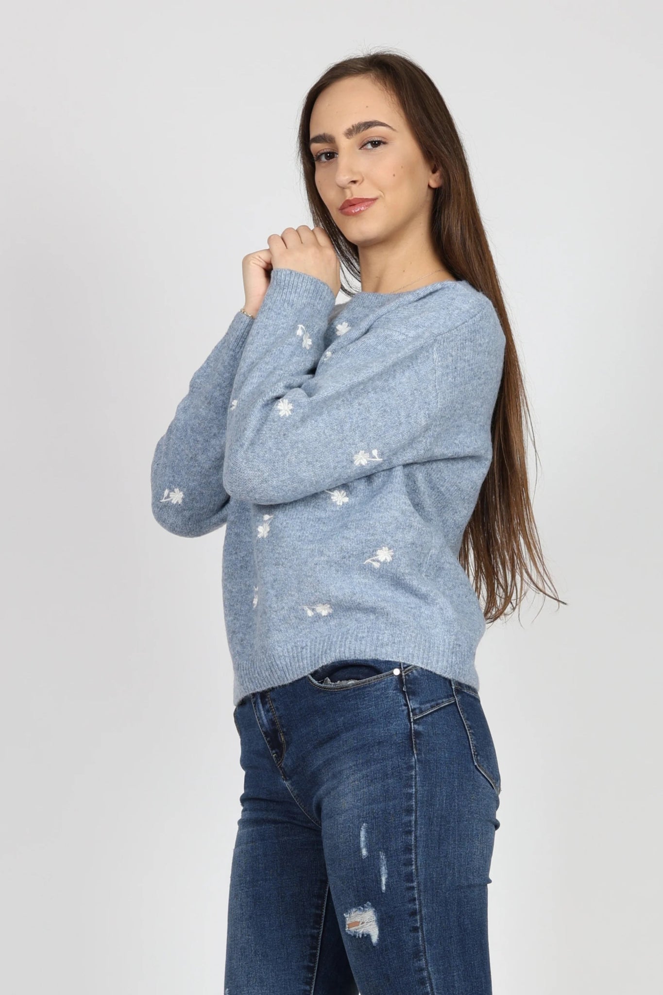 Дамски Пуловер, Син Andy & Lucy Paris Roberto Fashion Store Sweater ANL1311SWEBLUPLMSM S - M