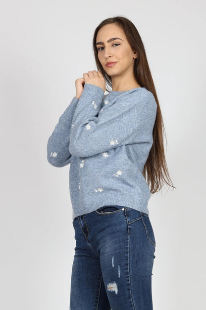 Дамски Пуловер, Син Andy & Lucy Paris Roberto Fashion Store Sweater ANL1311SWEBLUPLMSM S - M