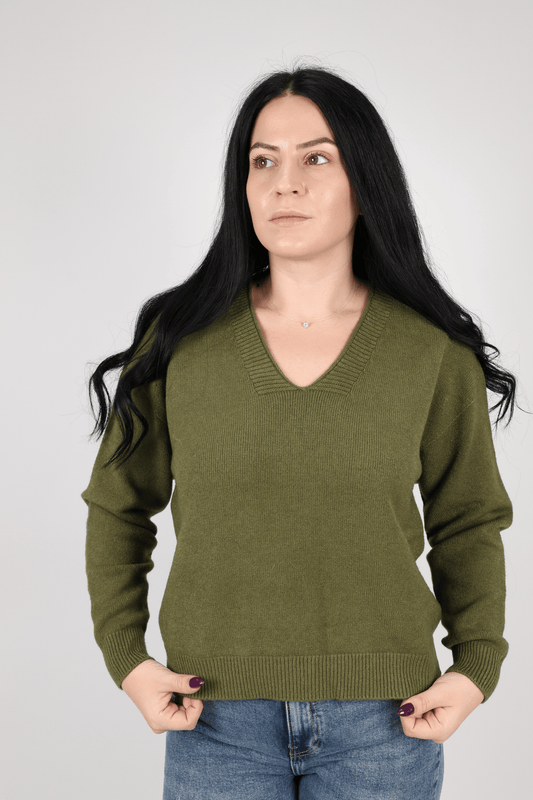 Дамски Пуловер, Зелен - Roberto Fashion Store - Sweater