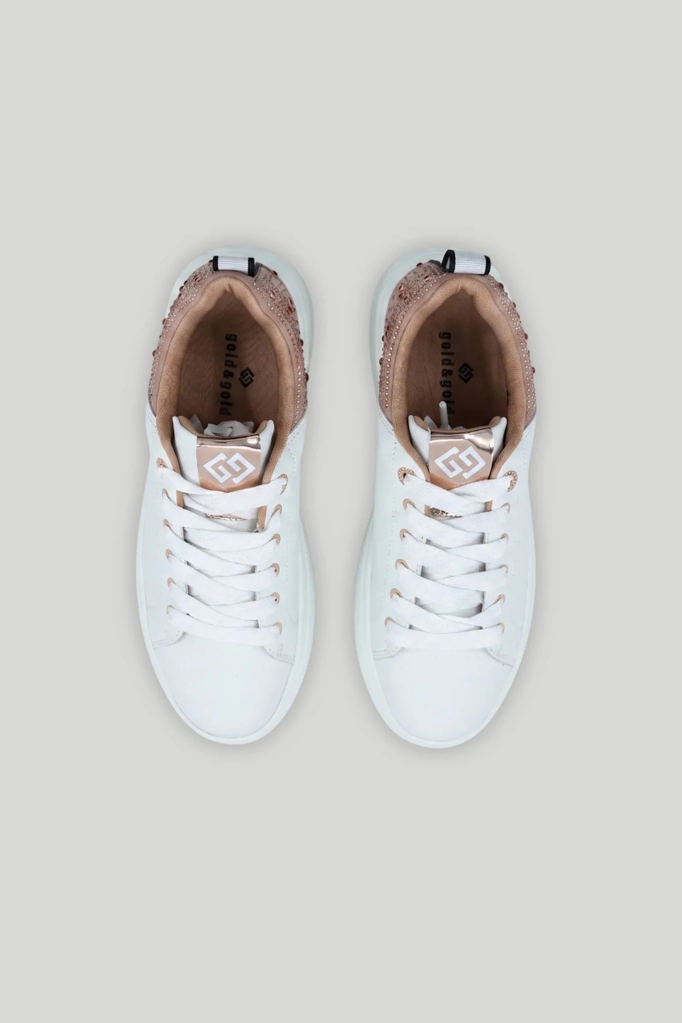 Дамски Сникърси с камъни, Бял Gold&Gold Roberto Fashion Store Sneakers GNG1012SNKWHISTO36 36