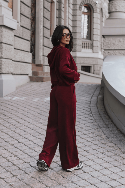 Damen-Sportset BROOKLYN, bordeauxrot, mit modernem urbanem Design LaBalancia Roberto Fashion Store One piece 5907378527557 M/L