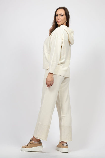 Дамски Спортен Плетен Комплект от 2 части, Бял Serianno Collection S Roberto Fashion Store Set SER1611SETWHICSHS S Бял